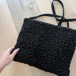 🖤Genuine Persian Black Sheep Fur Hand Muff Bag🖤